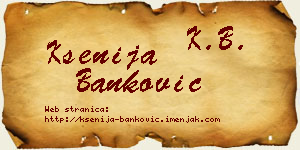 Ksenija Banković vizit kartica